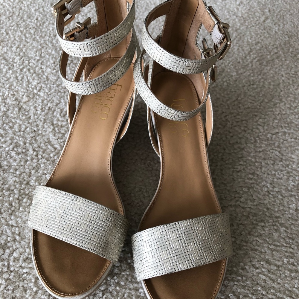 Gold wedge sandal